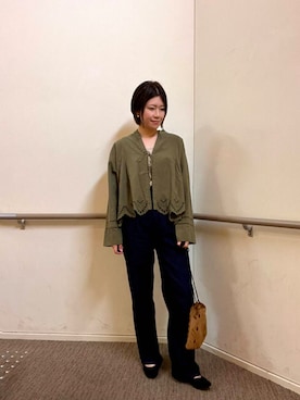 「イチ推しデニムコーデ」｜「アイテム（Tシャツ/カットソー）」を使った、hanaさん（レディース・163cm）の秋コーディネート