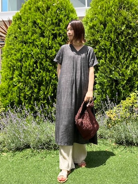 「URBAN RESEARCH DOORS（アーバンリサーチドアーズ）の楊柳イージーパンツ（その他パンツ）」を使った、hanaさん（レディース・163cm）の夏コーディネート
