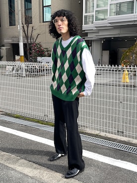 ベストを使った アーガイル柄 のメンズ人気ファッションコーディネート Wear