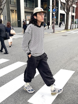 「CPCM（シーピーシーエム）のアイテム（キャップ）」を使った、TOMOKI OOHASHIさん（メンズ・180cm）の春コーディネート