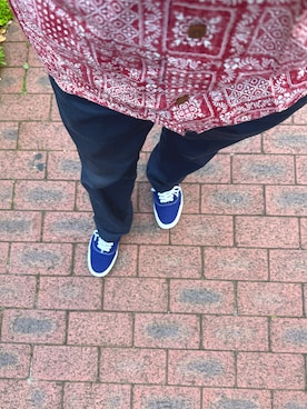 「VANS（バンズ）のアイテム（スニーカー、ブルー系）」を使った、TKMさん（メンズ・169cm）の夏コーディネート