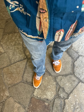 「VANS（バンズ）のアイテム（スニーカー、オレンジ系）」を使った、TKMさん（メンズ・169cm）の夏コーディネート