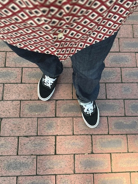 「VANS（バンズ）のアイテム（スニーカー、ブラック系）」を使った、TKMさん（メンズ・169cm）の春コーディネート