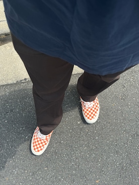 「VANS（バンズ）のアイテム（スニーカー、オレンジ系）」を使った、TKMさん（メンズ・169cm）の夏コーディネート