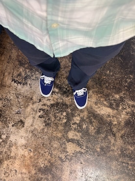 「VANS（バンズ）のアイテム（スニーカー、ブルー系）」を使った、TKMさん（メンズ・169cm）の夏コーディネート