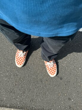 「VANS（バンズ）のアイテム（スニーカー、オレンジ系）」を使った、TKMさん（メンズ・169cm）の夏コーディネート