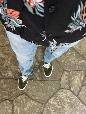 「VANS（バンズ）のアイテム（スニーカー、グリーン系）」を使った、TKMさん（メンズ・169cm）の夏コーディネート