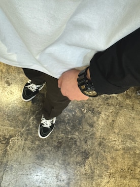 「VANS（バンズ）のアイテム（スニーカー、ブラック系）」を使った、TKMさん（メンズ・169cm）の秋コーディネート