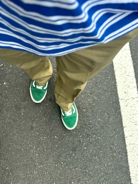「VANS（バンズ）のアイテム（スニーカー、グリーン系）」を使った、TKMさん（メンズ・169cm）の春コーディネート