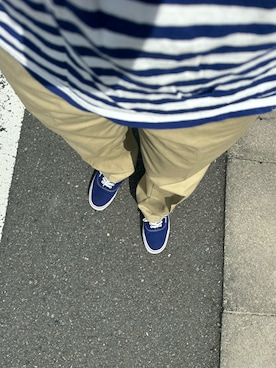 「VANS（バンズ）のアイテム（スニーカー、ブルー系）」を使った、TKMさん（メンズ・169cm）の夏コーディネート