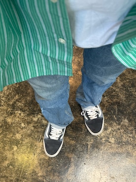「VANS（バンズ）のアイテム（スニーカー、ブルー系）」を使った、TKMさん（メンズ・169cm）の秋コーディネート