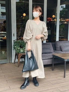 「epnok（エプノック）のアイテム（バッグ）」を使った、きらりさん（レディース・163cm）の冬コーディネート
