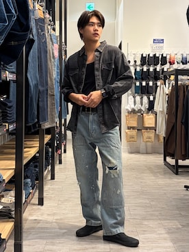 「Levi's（リーバイス）のLevi's(リーバイス)【メンズ】ウェスタンシャツ（シャツ/ブラウス、ブラック系）」を使った、Right-on  よしきさん（メンズ・175cm）の秋コーディネート