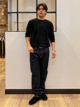 「EDWIN（エドウィン）の《日本製》EDWIN 「503」レギュラーストレート（デニムパンツ、ブルー系）」を使った、Right-on  よしきさん（メンズ・175cm）の秋コーディネート