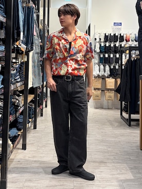 「Levi's（リーバイス）のLevi's(リーバイス)５７８バギー（デニムパンツ、ブラック系）」を使った、Right-on  よしきさん（メンズ・175cm）の夏コーディネート