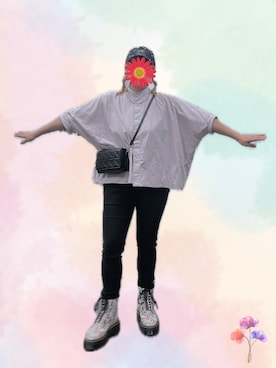 「NEW ERA（ニューエラ）のアイテム（キャップ、ブラック系）」を使った、maririnさん（レディース・158cm）の春コーディネート