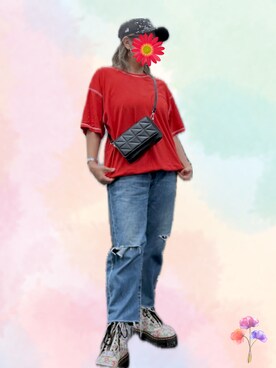 「Dr. Martens（ドクターマーチン）のアイテム（ブーツ、その他）」を使った、maririnさん（レディース・158cm）の夏コーディネート