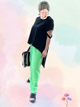 「ZARA（ザラ）のアイテム（トートバッグ、ブラック系）」を使った、maririnさん（レディース・158cm）の夏コーディネート