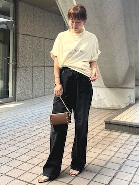 「150cm台コーデ」｜「アイテム（Tシャツ/カットソー）」を使った、maimai158さん（レディース・158cm）の夏コーディネート