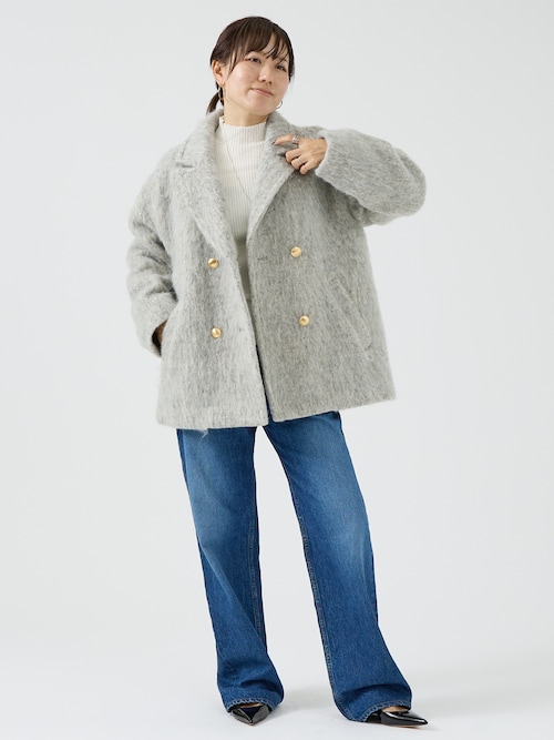 追加4】【一部店舗限定】ラメシャギースライバーPコート/ピーコート