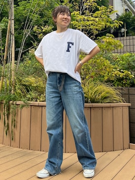 「FRUIT OF THE LOOM（フルーツオブザルーム）のアイテム」を使った、maimai158さん（レディース・158cm）の春コーディネート