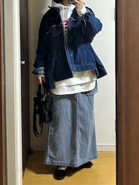 「Lee（リー）のアイテム」を使った、machikoさん（レディース・155cm）の冬コーディネート