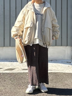 「CIAOPANIC TYPY（チャオパニックティピー）のアイテム（ブルゾン）」を使った、machikoさん（レディース・155cm）の冬コーディネート