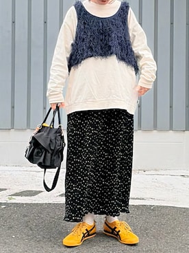 「coca（coca）（コカ）のアイテム（スカート）」を使った、machikoさん（レディース・155cm）の春コーディネート