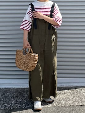 「CASPER JOHN（キャスパージョン）のアイテム」を使った、machikoさん（レディース・155cm）の夏コーディネート
