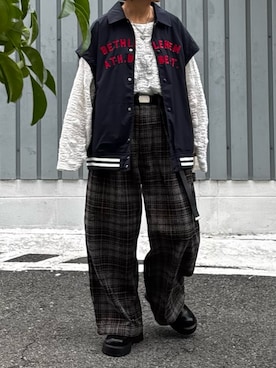 「アイテム（スリッポン）」を使った、machikoさん（レディース・155cm）の秋コーディネート