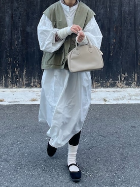 「タートルネック」｜「アイテム（シャツワンピース）」を使った、machikoさん（レディース・155cm）の秋コーディネート