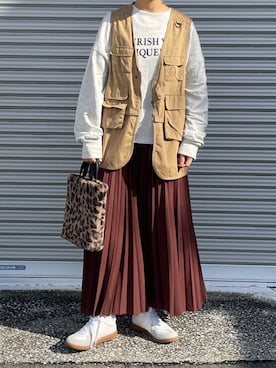 「CASPER JOHN（キャスパージョン）のアイテム」を使った、machikoさん（レディース・155cm）の秋コーディネート