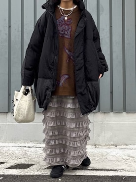 「niko and...（ニコアンド）のアイテム（ブルゾン）」を使った、machikoさん（レディース・155cm）の冬コーディネート