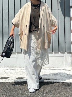 「アイテム（その他アウター）」を使った、machikoさん（レディース・155cm）の夏コーディネート