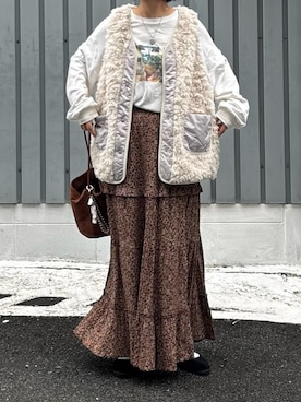 「アイテム（ベスト）」を使った、machikoさん（レディース・155cm）の秋コーディネート