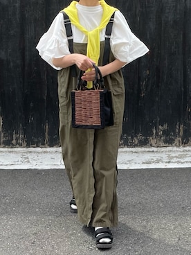 「袖フリル」｜「アイテム（ワンピース/ドレス）」を使った、machikoさん（レディース・155cm）の夏コーディネート