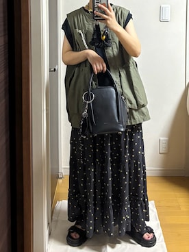 「アイテム（ベスト）」を使った、machikoさん（レディース・155cm）の夏コーディネート