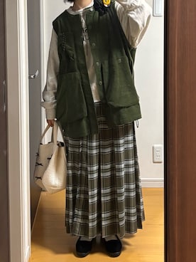 「アイテム（ベスト）」を使った、machikoさん（レディース・155cm）の秋コーディネート