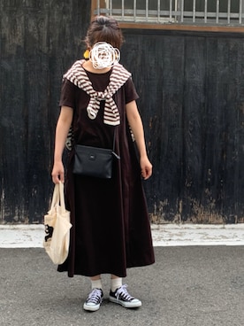 「in the groove（インザグルーヴ）のアイテム」を使った、machikoさん（レディース・155cm）の夏コーディネート