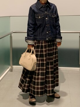 「BEAUTY&YOUTH UNITED ARROWS（ビューティーアンドユースユナイテッドアローズ）のアイテム（デニムジャケット）」を使った、machikoさん（レディース・155cm）の冬コーディネート
