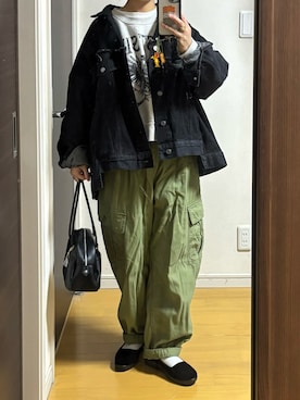 「RAGEBLUE（レイジブルー）のアイテム（スウェット）」を使った、machikoさん（レディース・155cm）の冬コーディネート