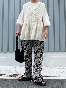 「EDIT Gris（エディットグリ）のアイテム」を使った、machikoさん（レディース・155cm）の夏コーディネート