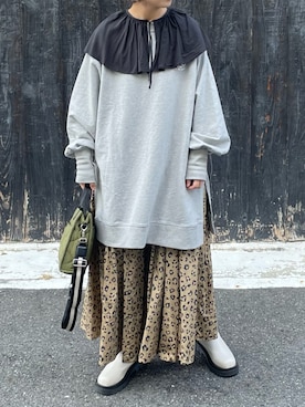 「LEPSIM（レプシィム）のアイテム（チュニック）」を使った、machikoさん（レディース・155cm）の秋コーディネート
