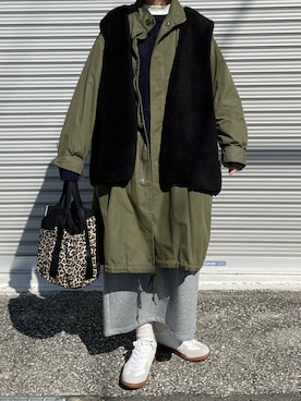 「CASPER JOHN（キャスパージョン）のアイテム」を使った、machikoさん（レディース・155cm）の冬コーディネート