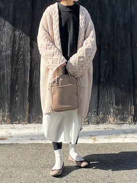 「coca（coca）（コカ）のアイテム（シャツワンピース）」を使った、machikoさん（レディース・155cm）の冬コーディネート