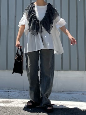 「EDIT Gris（エディットグリ）のアイテム」を使った、machikoさん（レディース・155cm）の夏コーディネート