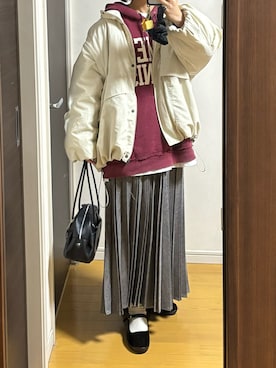 「CIAOPANIC TYPY（チャオパニックティピー）のアイテム（ブルゾン）」を使った、machikoさん（レディース・155cm）の冬コーディネート