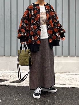 「saloon（サルーン）のアイテム（トップス）」を使った、machikoさん（レディース・155cm）の秋コーディネート