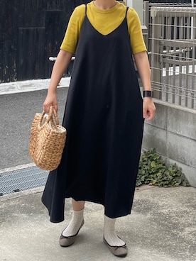 「カラーTシャツ」｜「アイテム（ワンピース/ドレス）」を使った、machikoさん（レディース・155cm）の夏コーディネート