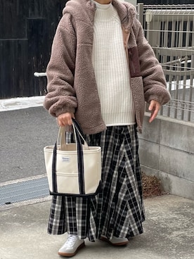 「CASPER JOHN（キャスパージョン）のアイテム」を使った、machikoさん（レディース・155cm）の冬コーディネート